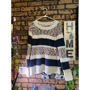 Size Medium Maurice Blue Pink and White Block Sweater